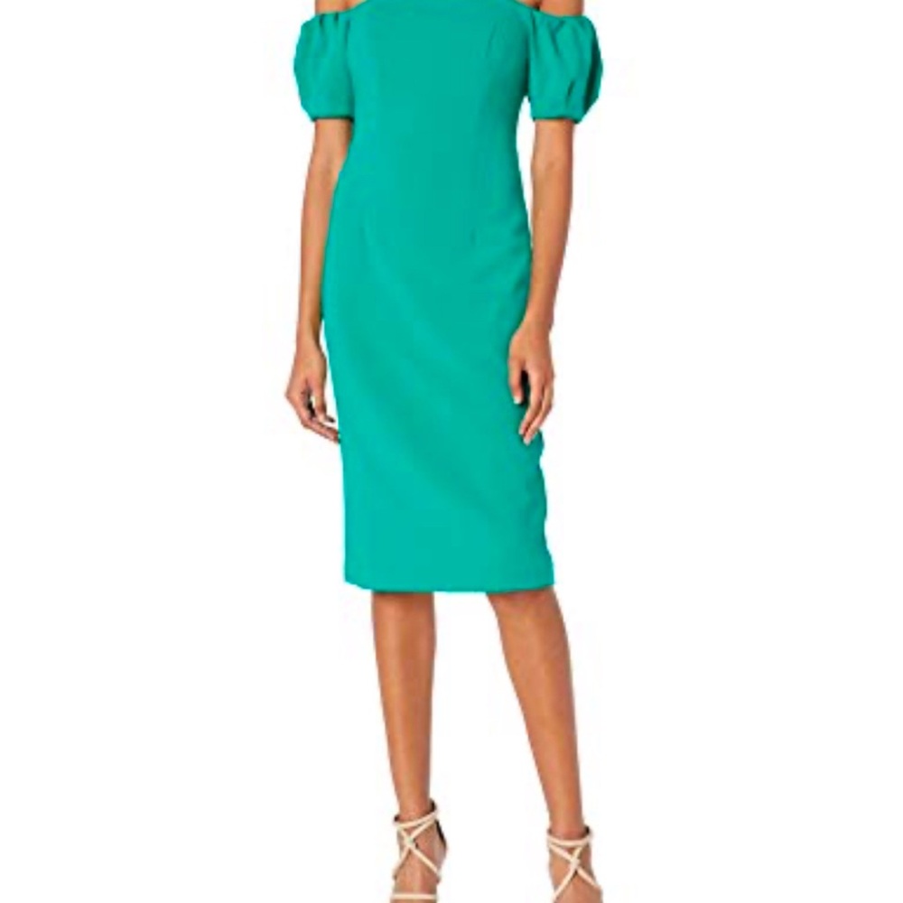 Elegant Teal Off-Shoulder Dress